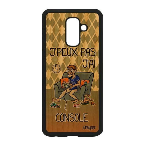 Coque Silicone J'peux Pas J'ai Console Pour Samsung Galaxy A6 Plus 2018 Bois Texte Drole Vert Gamer Humoristique Jpeux Jeux Video De