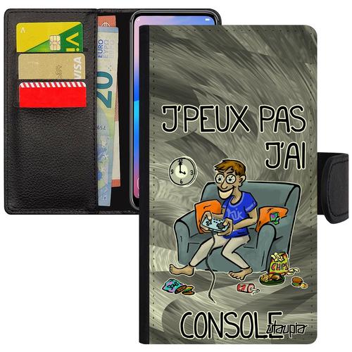 Coque J'peux Pas J'ai Console Iphone Xs Cuir Portefeuille Portable Humour Etui Pu Play Je Mobile Humoristique Telephone Jpeux