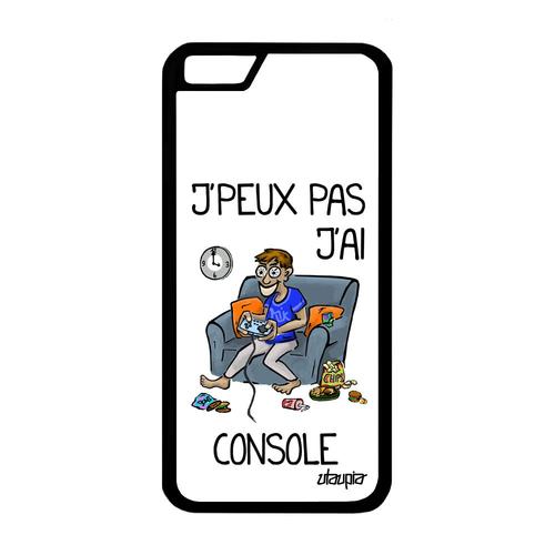 Coque Pour Iphone 6 6s Silicone J'peux Pas J'ai Console Alu Telephone 4g Blanc Bande Dessinée Gamer Play Drole Geek Jeux Video