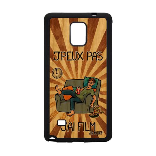 Coque Pour Samsung Galaxy Note 4 Bois Silicone J'peux Pas J'ai Film Marron Cinema Drole 7e Art Manga De Protection Dessin Jpeux Etui