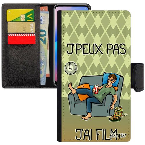 Coque J'peux Pas J'ai Film Pour Iphone 7 Plus À Rabat Porte Cartes Silicone Vert Comique Bd Manga Jpeux Je Texte 7e Art Cinema