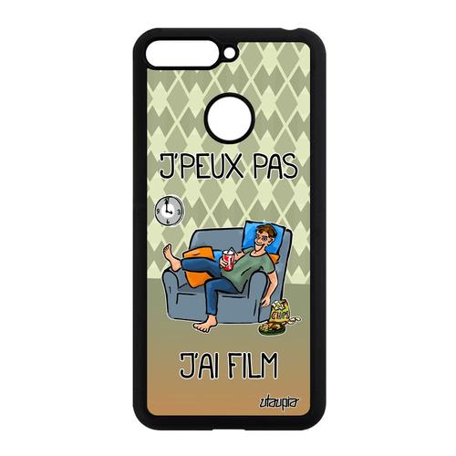 Coque Silicone Honor 7a J'peux Pas J'ai Film Dessin Animé Vert Je Etui Bd 4g Tele Drole Humour Portable Texte Jpeux Made In France