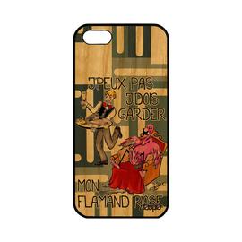 Coque Bois Veritable Silicone Apple Iphone 5 5s Se J'peux Pas J'dois Garder Mon Flamand Rose Housse Je Rigide Animal Oiseau Dessin