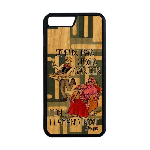 Coque Iphone 8 Plus Bois Silicone J'peux Pas J'dois Garder Mon Flamand Rose Comique Animal Portable Dessin Housse Texte 4g Je