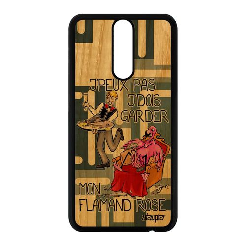 Coque Huawei Mate 10 Lite En Bois Veritable Silicone J'peux Pas J'dois Garder Mon Flamand Rose Smartphone Humour Comique Bumper Case
