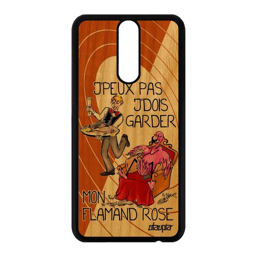 Coque En Bois Silicone Huawei Mate 10 Lite J'peux Pas J'dois Garder Mon Flamand Rose Je Bd Cartoon Jpeux Drole Rne-L01 De Protection