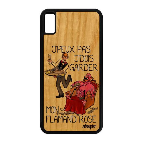 Coque Pour Iphone Xs Max Bois Silicone J'peux Pas J'dois Garder Mon Flamand Rose Oiseau Souple Comique Motif Housse Je Humour