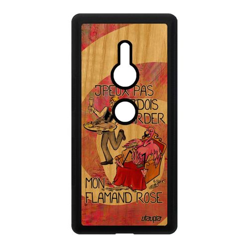 Coque Je Peux Pas J'dois Garder Mon Flamand Rose Sony Xperia Xz2 Bois Silicone Humour Jpeux Antichoc Personnalisé Rose Animaux Texte