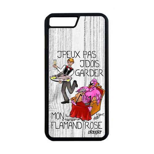 Coque Pour Iphone 8 Plus Silicone J'peux Pas J'dois Garder Mon Flamand Rose Humour Animaux Je Original Cartoon Case Tpu Drole