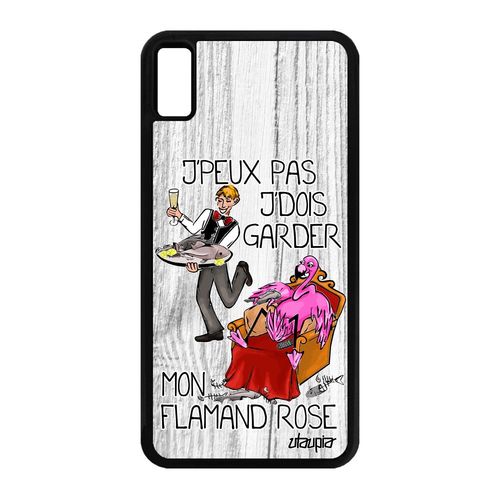Coque Iphone Xs Max Silicone J'peux Pas J'dois Garder Mon Flamand Rose Humoristique Animaux Cartoon Texte Je De Made In France