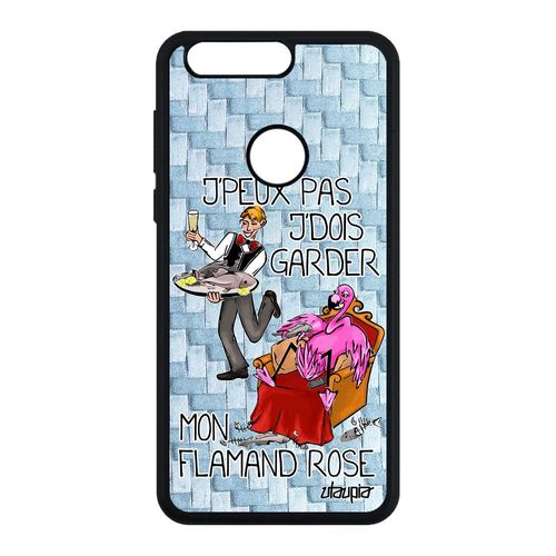 Coque J'peux Pas J'dois Garder Mon Flamand Rose Pour Honor 8 Silicone Telephone Cover Portable Alu Oiseau Je Cartoon Texte Jpeux Bd