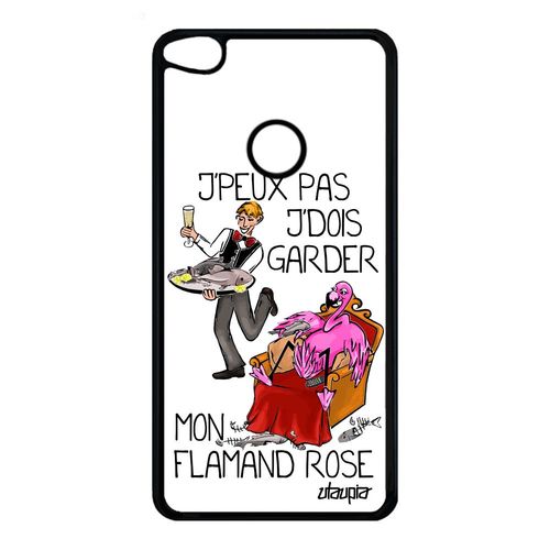 Coque Huawei P8/P9 Lite 2017 Silicone J'peux Pas J'dois Garder Mon Flamand Rose Cartoon Etui Bumper Humoristique Pra-Lx1 Paradis Je