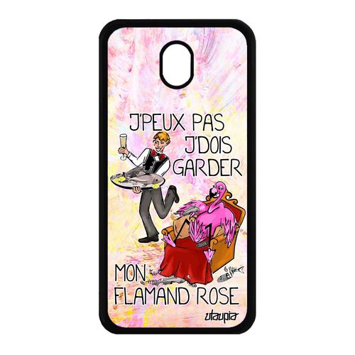 Coque Samsung Galaxy J7 2017 Pro Silicone Humour J'peux Pas J'dois Garder Mon Flamand Rose Cartoon Antichoc De Protection Je Violet