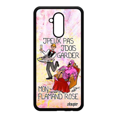 Coque Huawei Mate 20 Lite Silicone Humour J'peux Pas J'dois Garder Mon Flamand Rose Violet Oiseau Telephone Je Dessin Animaux Drole