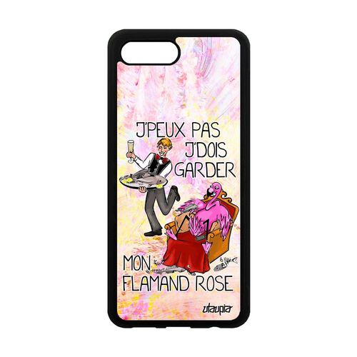 Coque Humour J'peux Pas J'dois Garder Mon Flamand Rose Honor 10 Silicone Animaux Mobile Violet Antichoc Jpeux Drole Comique Dessin