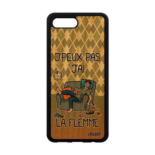 Coque Silicone J'peux Pas J'ai La Flemme Honor 10 Bois Bd Fatigué Humoristique Original Jpeux Vert Housse Texte Feignant Rigide Je