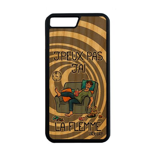Coque Iphone 7 Plus Bois Silicone J'peux Pas J'ai La Flemme Je De Protection Drole Telephone Pas Cher Feignant Gris Rigide Bd