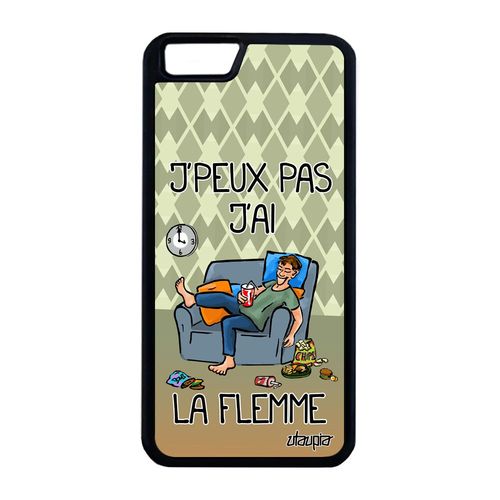 Coque Pour Iphone 6 6s Plus Silicone J'peux Pas J'ai La Flemme Texte Vert Tpu Design Mobile 32 Go Comique Feignant Fatigué Bd