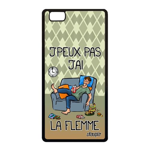 Coque Huawei P8 Lite 2015 Silicone J'peux Pas J'ai La Flemme De Protection Antichoc Jpeux Humour Comique Telephone Texte Vert Bd Je