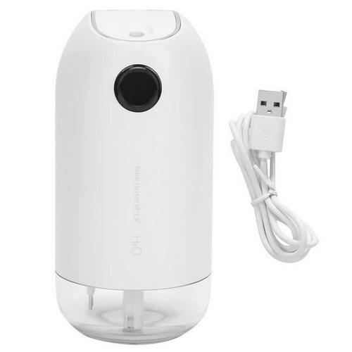 Humidificateur rechargeable USB 500 ml Mini humidificateur d'air portable brumisateur rechargeable USB avec veilleuse (blanc)