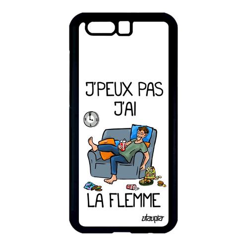 Coque Pour Honor 9 Silicone J'peux Pas J'ai La Flemme Texte Bande Dessinée Fatigué Drole Telephone Jpeux Aluminium Noir Humour Je De