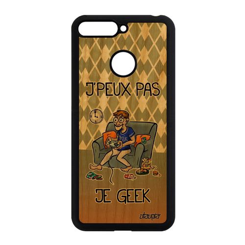 Coque Silicone Pour Honor 7a Vrai Bois J'peux Pas Je Geek Solide Vert Bd Humoristique Telephone Frêne Gamer Jpeux Je Made In France
