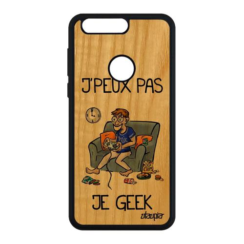 Coque Silicone Honor 8 En Bois J'peux Pas Je Geek Humour Jeux Video Housse Console Jpeux Gris Je Tpu Drole Rigide Telephone Gamer De