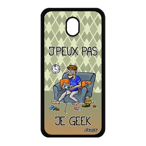 Coque Silicone J'peux Pas Je Geek Pour Galaxy J7 2017 Pro Telephone Humour Antichoc Je Play Drole Gamer Vert Jeux Video Case Samsung