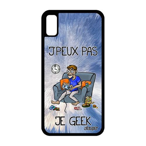 Coque Iphone Xr En Silicone J'peux Pas Je Geek Dessin Je Bleu Rigide Drole Jpeux Motif Comique Console Alu De Protection Play