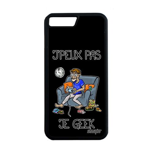 Coque Pour Iphone 7 Plus En Silicone J'peux Pas Je Geek Texte Noir Gamer Humour Bd Jeux Video Console Portable Alu Je Play 4g