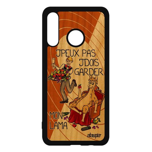 Coque J'peux Pas J'dois Garder Mon Lama Huawei P30 Lite Bois Silicone Antichoc Etui Orange Jpeux Texte Animaux Humour Je Cartoon Bd