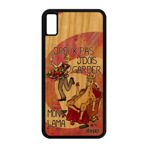 Coque Silicone J'peux Pas J'dois Garder Mon Lama Iphone Xs Max Bois Drole Bande Dessinée Jpeux Animaux 4g Rose Made In France