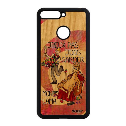 Coque Silicone Honor 7a Bois J'peux Pas J'dois Garder Mon Lama Je Etui Rose Cartoon Humour Housse Rigide Drole Texte Bande Dessinée