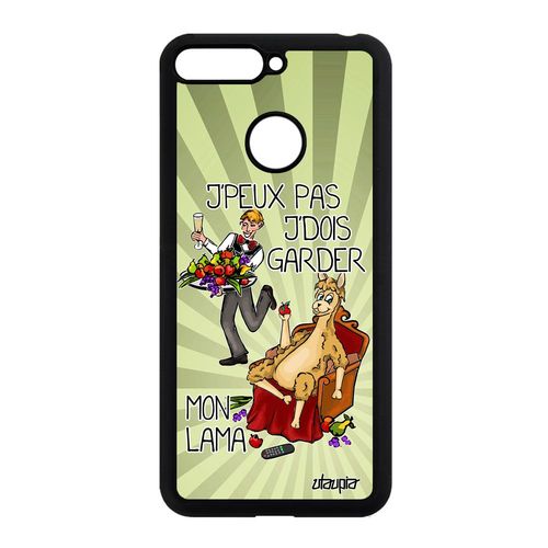 Coque Honor 7a Silicone J'peux Pas J'dois Garder Mon Lama Animal Mobile Solide Antichoc Jpeux Vert Je Texte Bd Original Cartoon De