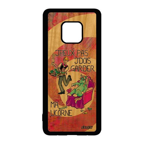 Coque Pour Huawei Mate 20 Pro Bois Silicone Humour J'peux Pas J'dois Garder Ma Licorne Poney Je Design Jpeux Rose Antichoc Solide De