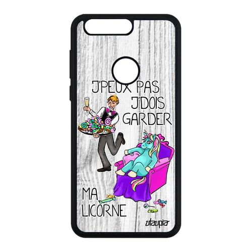 Coque Honor 8 Silicone J'peux Pas J'dois Garder Ma Licorne Jpeux Drole Etui Cartoon Gris 4g Telephone Humour Unique Bande Dessinée