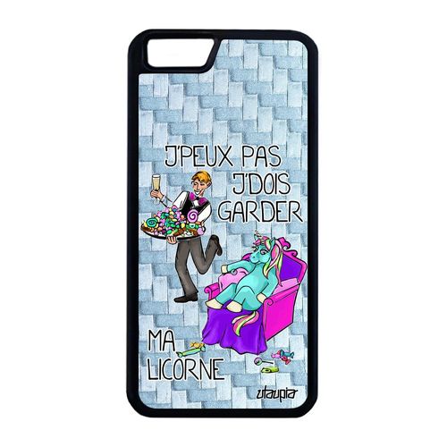 Coque J'peux Pas J'dois Garder Ma Licorne Iphone 6 6s Plus Silicone Cartoon Bleu Jpeux Portable Poney Comique Humour Bd Drole