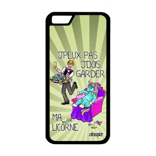 Coque Iphone 6 6s Silicone Je Peux Pas J'dois Garder Ma Licorne Poney Telephone Unique Humoristique Drole Animal Vert Bd Texte