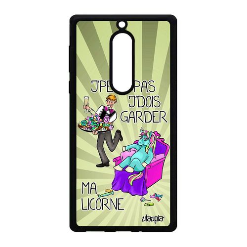 Coque Nokia 5 Silicone Je Peux Pas J'dois Garder Ma Licorne Telephone Bd Rigide Texte Bumper Alu Drole Humour Vert Cartoon Animal De
