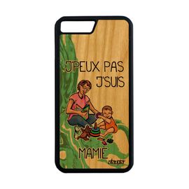 Coque En Bois Jpeux Pas J'suis Mamie Pour Iphone 7 Plus Silicone Texte Comique Bebe Vert Drole Grand Mere De Protection Housse