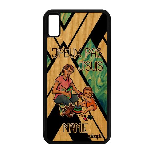 Coque Silicone Iphone Xs Max En Bois J'peux Pas J'suis Mamie Humour Drole Je 64 Go Bd Comique Mamy Jpeux Cadeau D'anniversaire