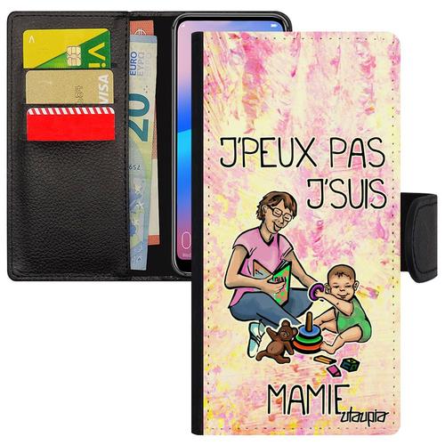 Coque Pour Samsung Galaxy S8 Plus Cuir Rabat Porte Cartes J'peux Pas J'suis Mamie Grand Mere Dessin Jpeux De Protection Humour Texte