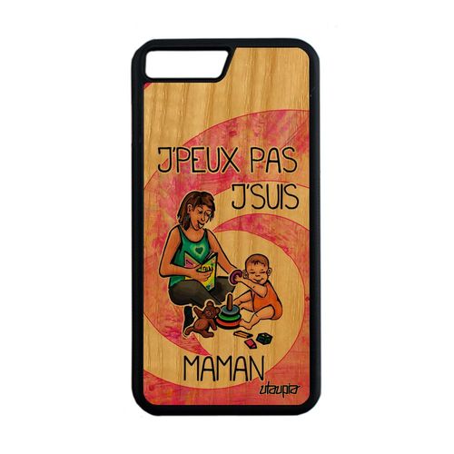 Coque Silicone Pour Iphone 8 Plus Bois J'peux Pas J'suis Maman Drole Jpeux Personnalisé Telephone Rose Parent Cover Antichoc