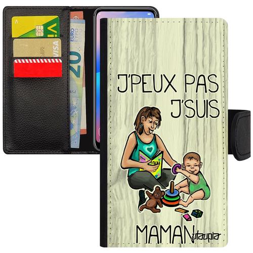 Coque Jpeux Pas J'suis Maman Samsung Galaxy S6 Edge Cuir Portefeuille Porte Cartes Drole Mere Humoristique Je Dessin Parent Rigide