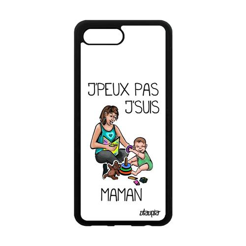 Coque Pour Honor 10 Silicone J'peux Pas J'suis Maman Rigide Jpeux Humoristique Bebe Mere Drole Pas Cher Bande Dessinée Blanc Parent