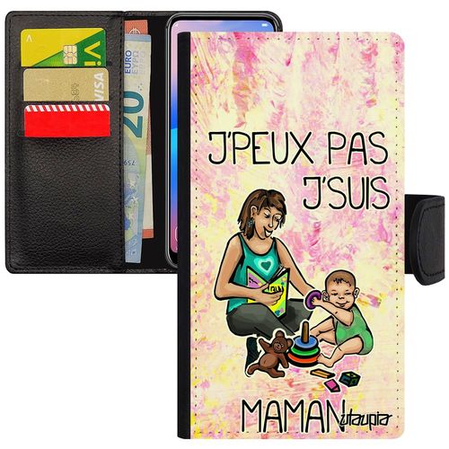 Coque Galaxy A5 2016 En Simili Cuir J'peux Pas J'suis Maman Jpeux Dessin Telephone Mere Parent Violet De Protection Antichoc Samsung