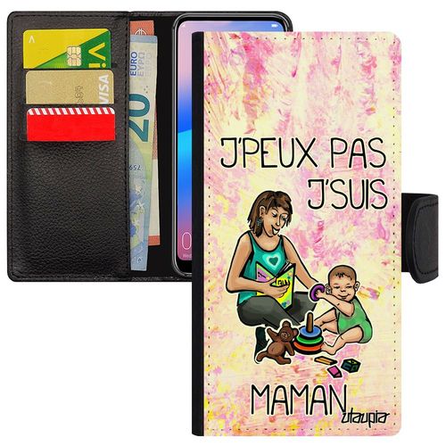 Coque Honor 8a Silicone J'peux Pas J'suis Maman Jat-Al00 Violet Telephone Je Case Texte Enfant Magnetique Portable De Made In France