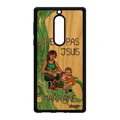 Coque Nokia 5 En Bois Silicone J'peux Pas J'suis Marraine Jpeux De Protection Texte Dessin Comique Bebe Je Vert Drole Rigide Humour