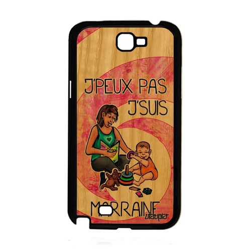 Coque Galaxy Note 2 Bois Silicone J'peux Pas J'suis Marraine Bande Dessinée Je Etui Jpeux 4g Rose Drole Naissance Garcon De Samsung