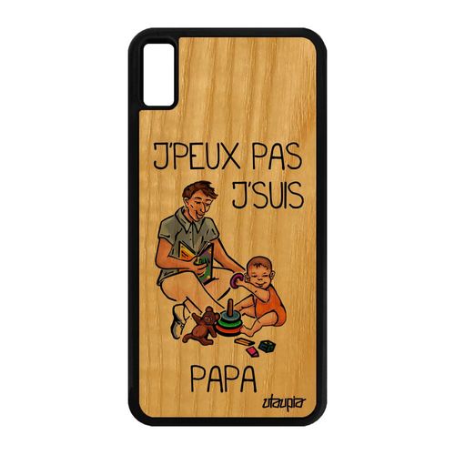 Coque En Bois Iphone Xs Max Silicone Humour J'peux Pas J'suis Papa Housse Enfant Père Texte Drole Je Orange 64 Go Case Bumper